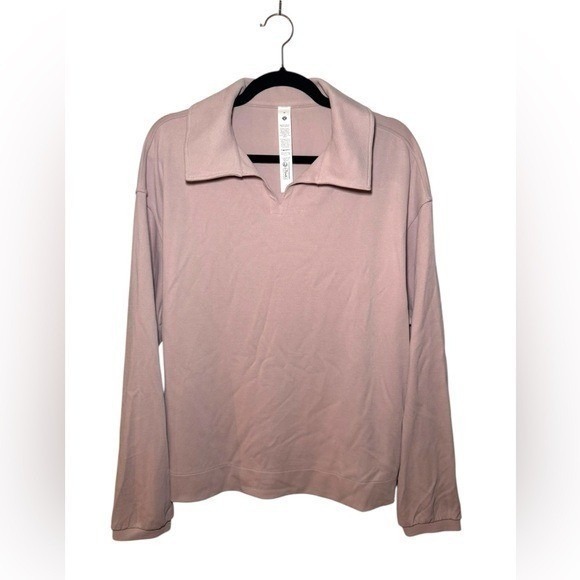 Lululemon Softstreme Pique Oversized Long-Sleeve Polo ShirtMink BerrySz M